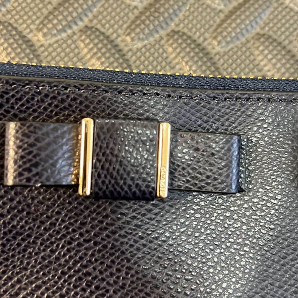Coach Dark Navy Leather Crossbody Bag with Bow Accent - Picture 4 of 6